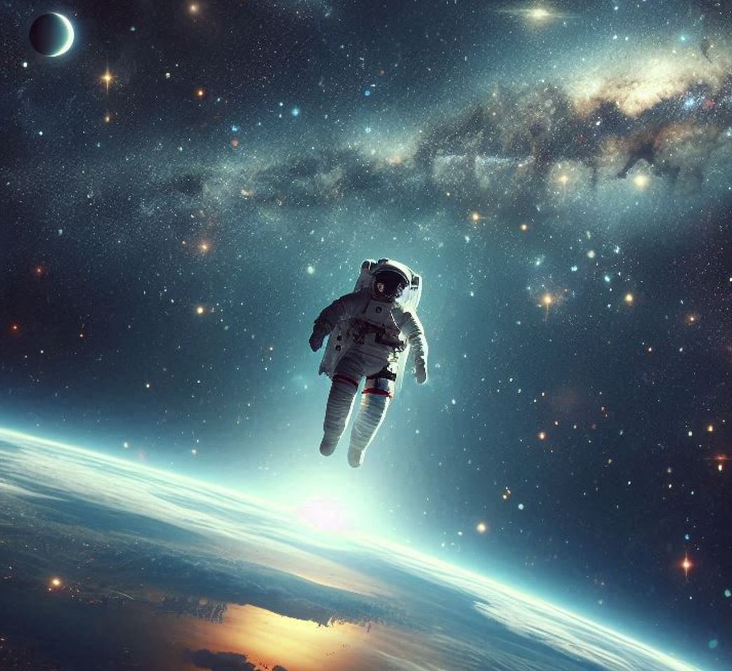Astronaut som svæver i rummet