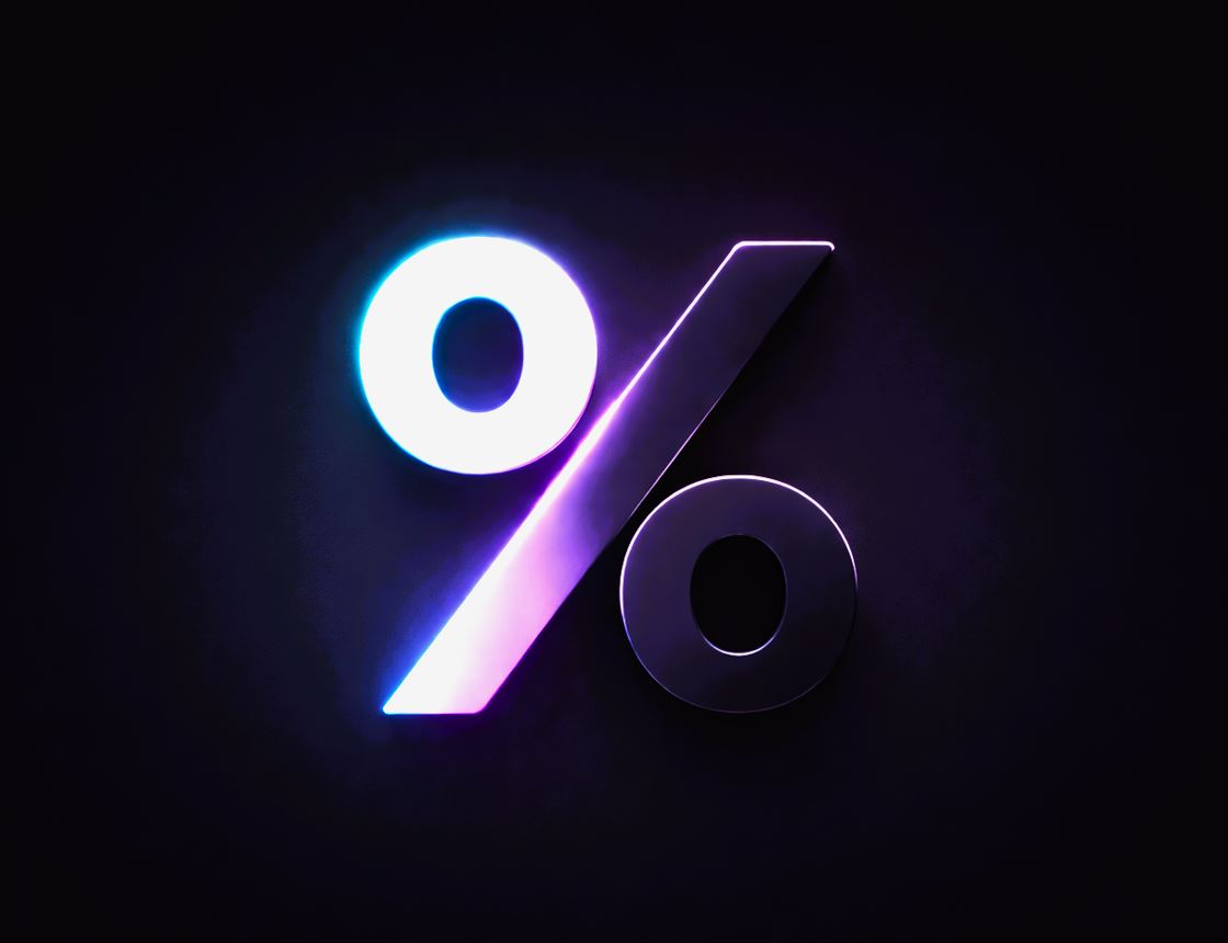 Lysende procent symbol
