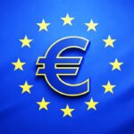 Euro flag og valuta symbol